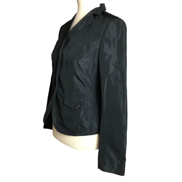 Weekend Max Mara Black Lightweight Casual Button Front Windbreaker Coat Jacket 6 - Picture 9 of 13